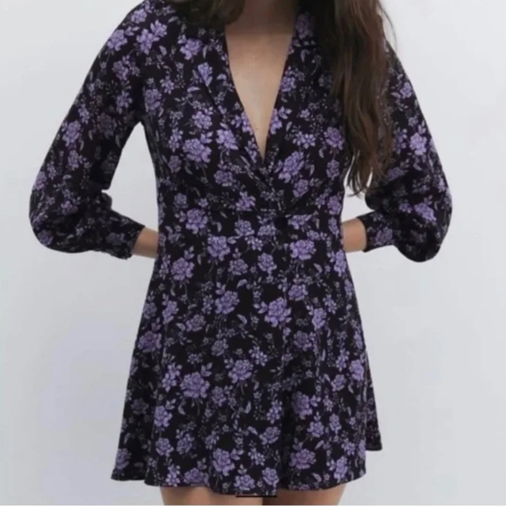 ZARA Floral Blazer Style Long Sleeve Romper Small